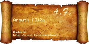 Armuth Fülöp névjegykártya